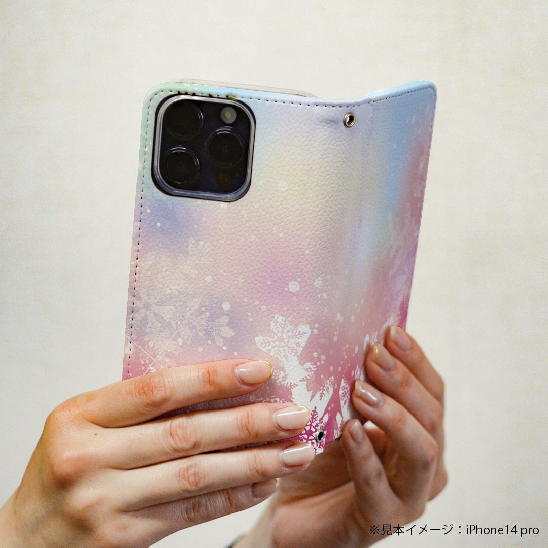 Google Pixel 9 Pro XL 専用 ケース カバー 手帳型 マグネット式 ピタッと閉まる レザーケース pixel9proxl カード収納 ポケット igcase 012411 雪　結晶　綺麗
