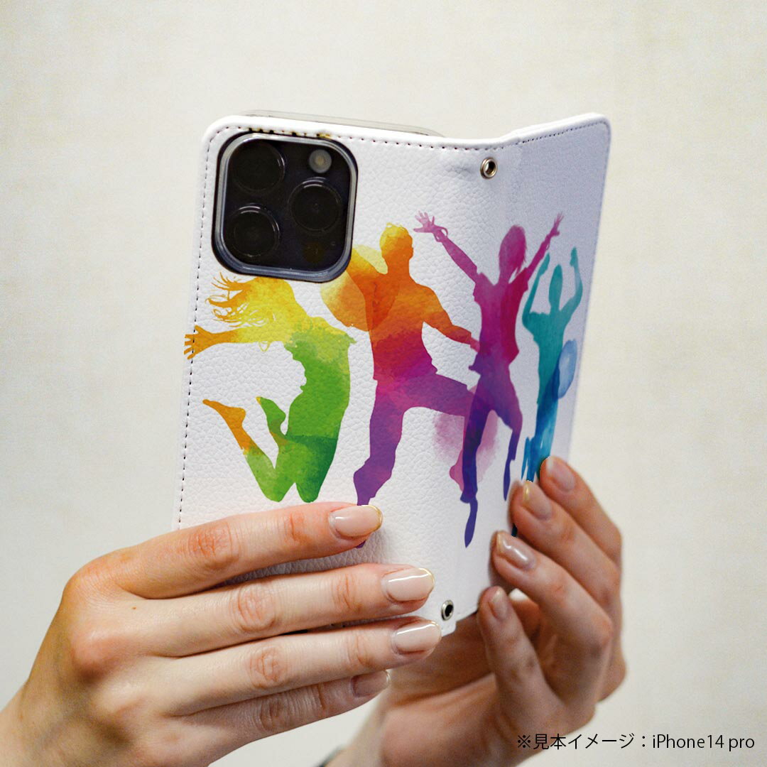 AQUOS wish3 SH-53D A302SH SH-M25 用 ケース カバー 手帳型 マグネット式 ピタッと閉まる レザーケース sh53d カード収納 ポケット 012639 サッカー　シルエット　カラフル