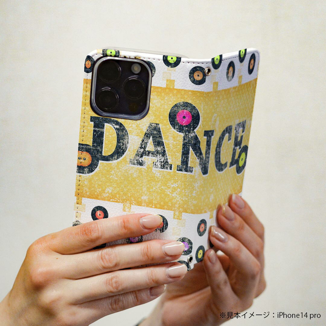 AQUOS ZETA SH-04H アクオスフォン ゼータ sh04h 専用 ケース カバー 手帳型 マグネット式 ピタッと閉まる レザーケース カード収納 ポケット igcase 012930 ダンス　英語　音楽