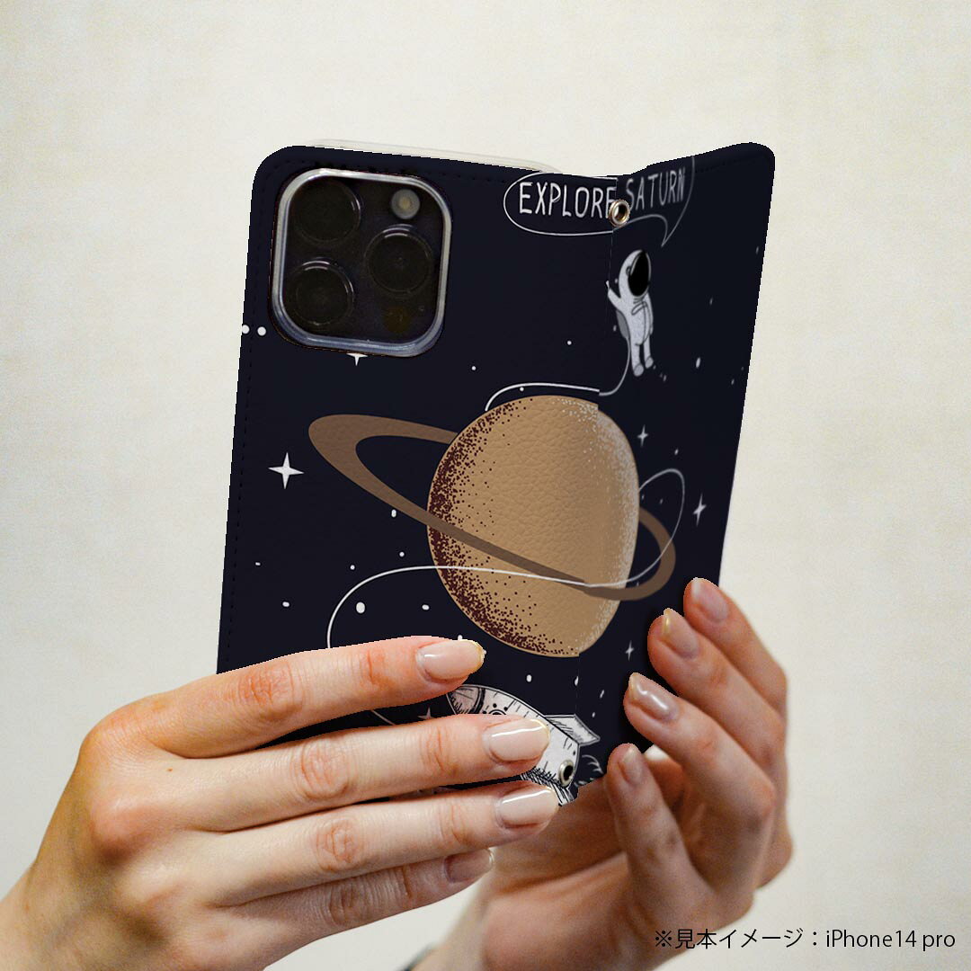 Galaxy A53 5G 用 スマホカバー SC-53C / SCG15 共通対応 ケース カバー 手帳型 マグネット式 ピタッと閉まる レザーケース カード収納 ポケット 013340 宇宙　惑星　星