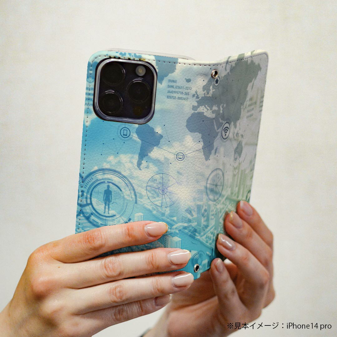 Galaxy A25 用 SC-53F / SCG33 共通対応 ケース カバー 手帳型 マグネット式 ピタッと閉まる レザーケース ギャラクシーa25 5G カード収納 ポケット igcase 013933 地図　クール