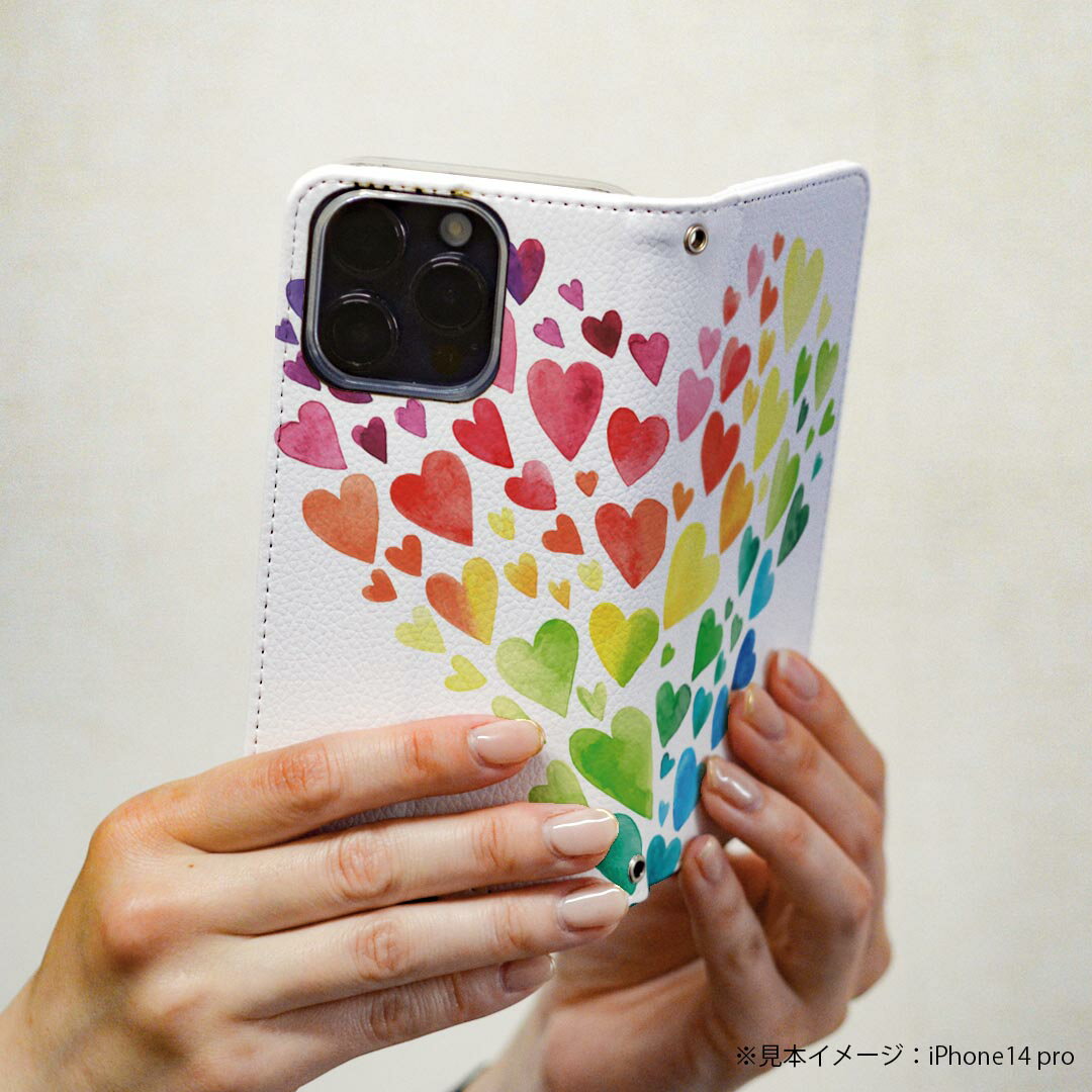 Google Pixel 9 Pro XL 専用 ケース カバー 手帳型 マグネット式 ピタッと閉まる レザーケース pixel9proxl カード収納 ポケット igcase 014204 ハート　カラフル