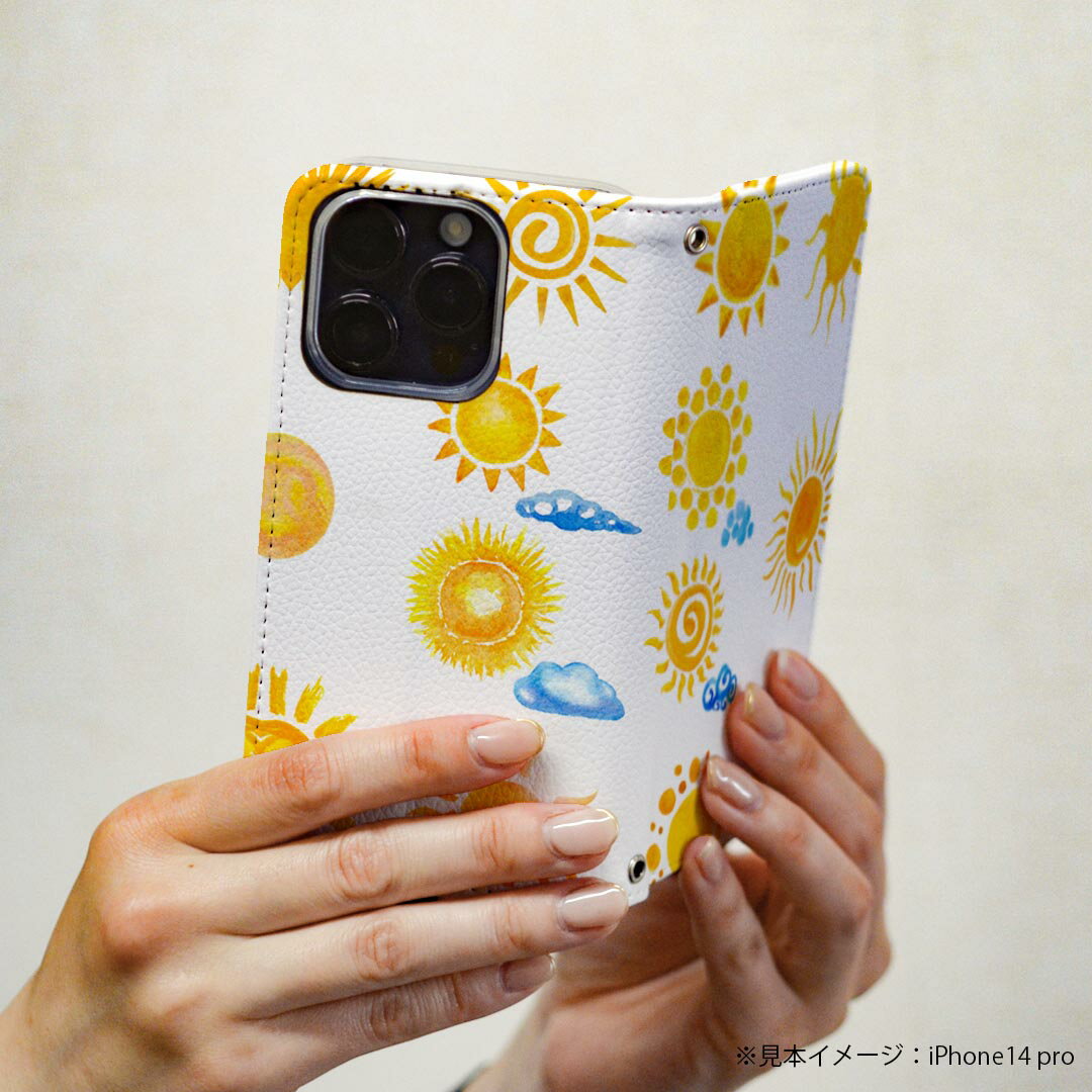 AQUOS zero5G basic SHG02 アクオス 専用 ケース カバー 手帳型 shg02 マグネット式 ピタッと閉まる レザーケース カード収納 ポケット igcase 014382 太陽　天気