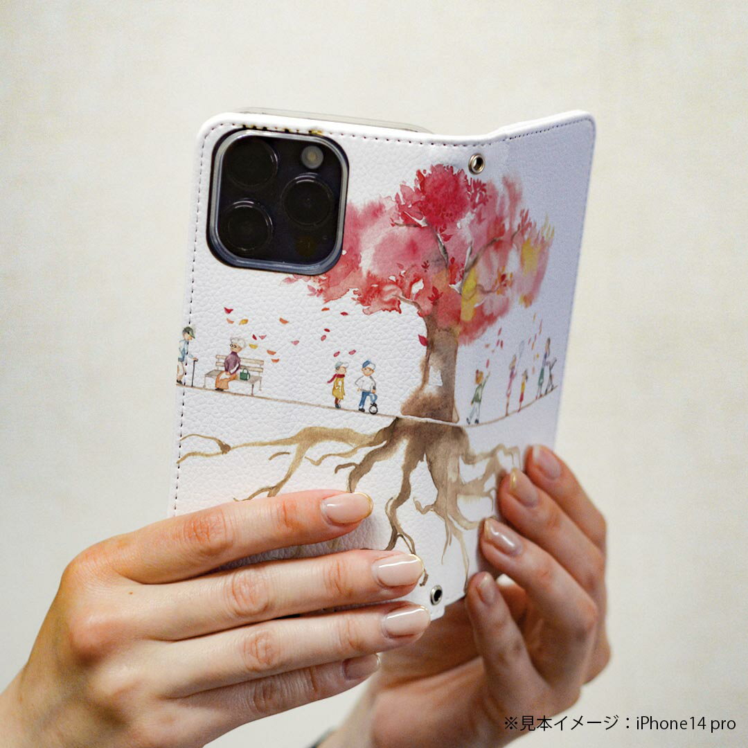 らくらくスマートフォン a A401FC 用 ケース カバー 手帳型 マグネット式 ピタッと閉まる レザーケース a401fc カード収納 ポケット igcase 014397 桜　花　花見