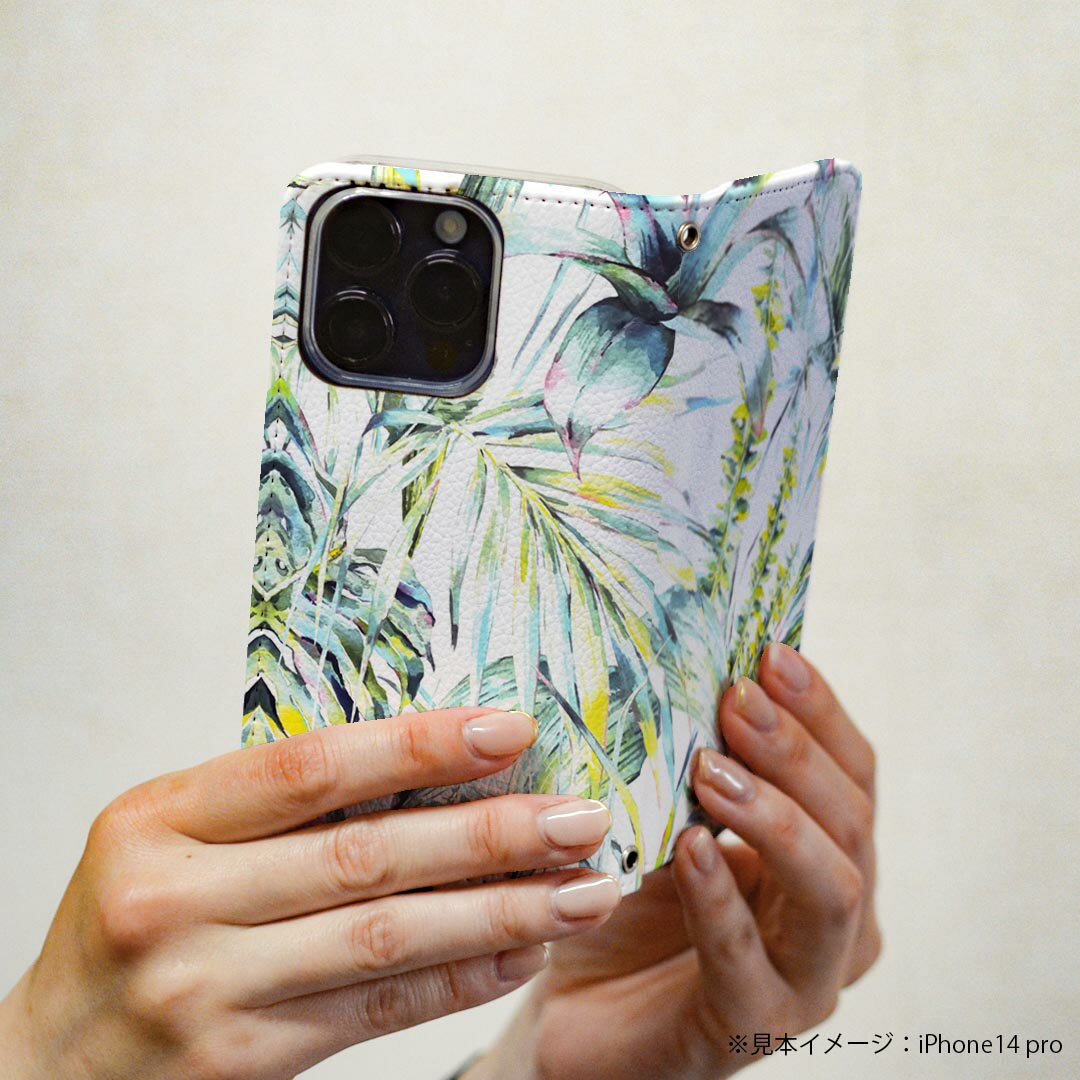 Pixel4 Google グーグル ピクセル4 pixel4 専用 ケース カバー 手帳型 マグネット式 ピタッと閉まる レザーケース カード収納 ポケット igcase 014664 リーフ　ボタニカル