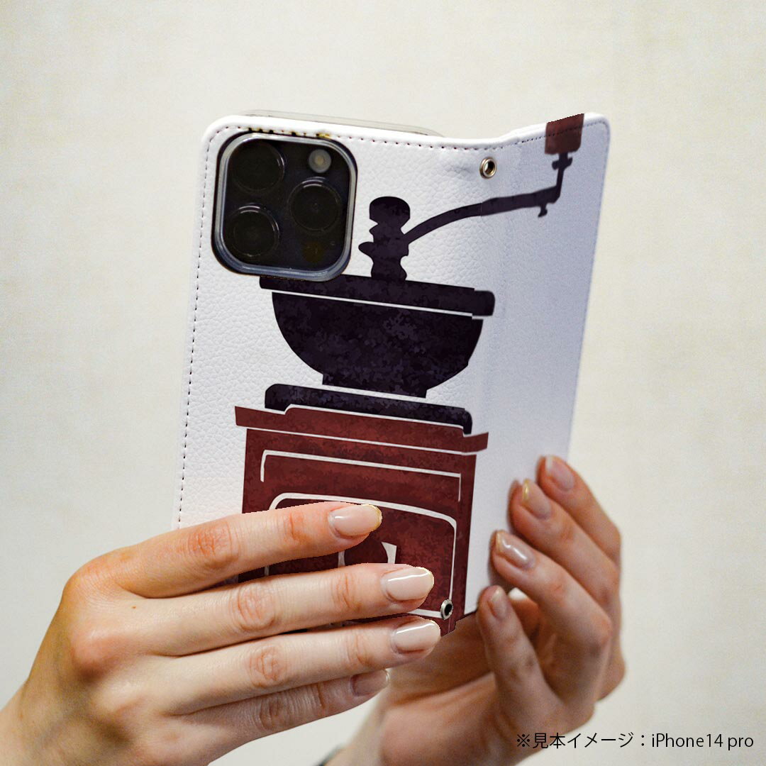 Galaxy A22 5G SC-56B 用 スマホカバー sc56b ケース カバー 手帳型 マグネット式 ピタッと閉まる レザーケース カード収納 ポケット 014687 コーヒー　カフェ