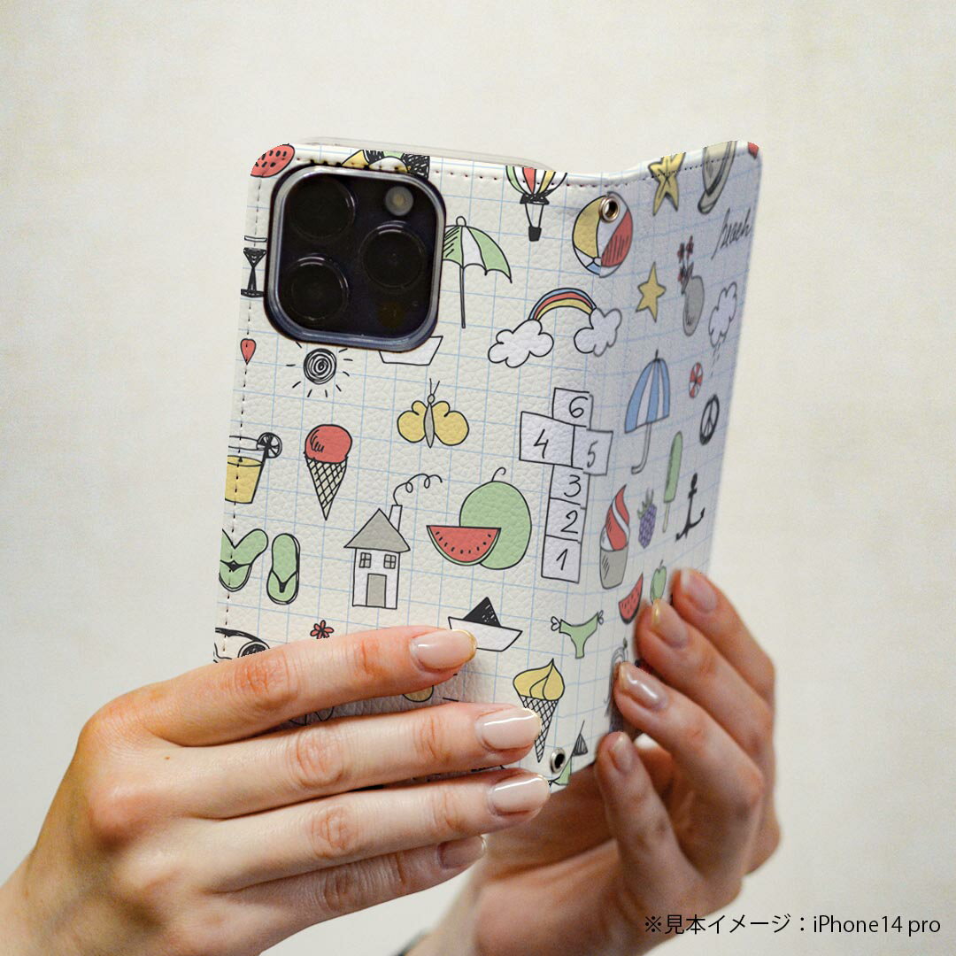 AQUOS sense SH-01K アクオスセンス 専用 ケース カバー 手帳型 マグネット式 ピタッと閉まる レザーケース sh01k カード収納 ポケット igcase 014941 手書き　イラスト　ノート