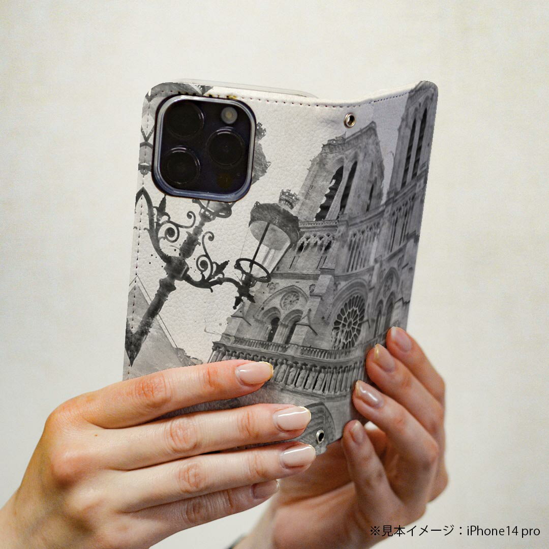 Galaxy A51 5G 用 スマホカバー SC-54A / SCG07 共通対応 ケース カバー 手帳型 マグネット式 ピタッと閉まる レザーケース カード収納 ポケット 014974 城　風景　イラスト　建物　外国