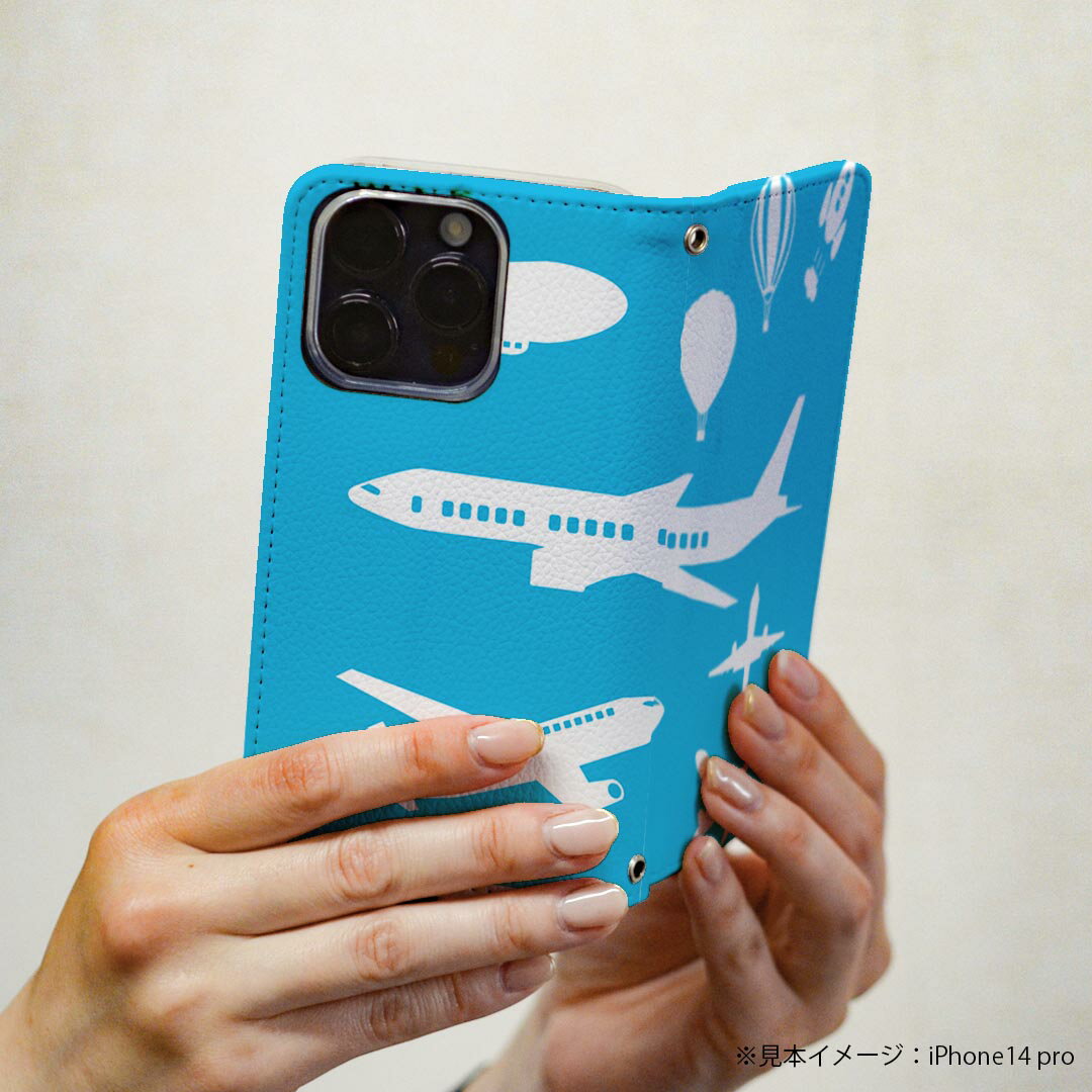 iPhone16plus 6.7インチ 専用 各キャリア iPhone 16 plus 共通対応 ケース カバー 手帳型 マグネット式 ピタッと閉まる レザーケース iphone 16plus カード収納 ポケット igcase 014997 飛行機　乗り物