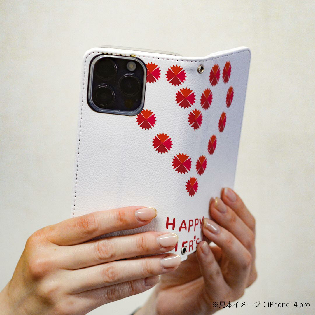 iPhone14pro 6.1インチ 専用 各キャリア iPhone14 Pro プロ 共通対応 ケース カバー 手帳型 マグネット式 ピタッと閉まる レザーケース カード収納 ポケット igcase 015278 母の日　バラ　花　母　カーネーション