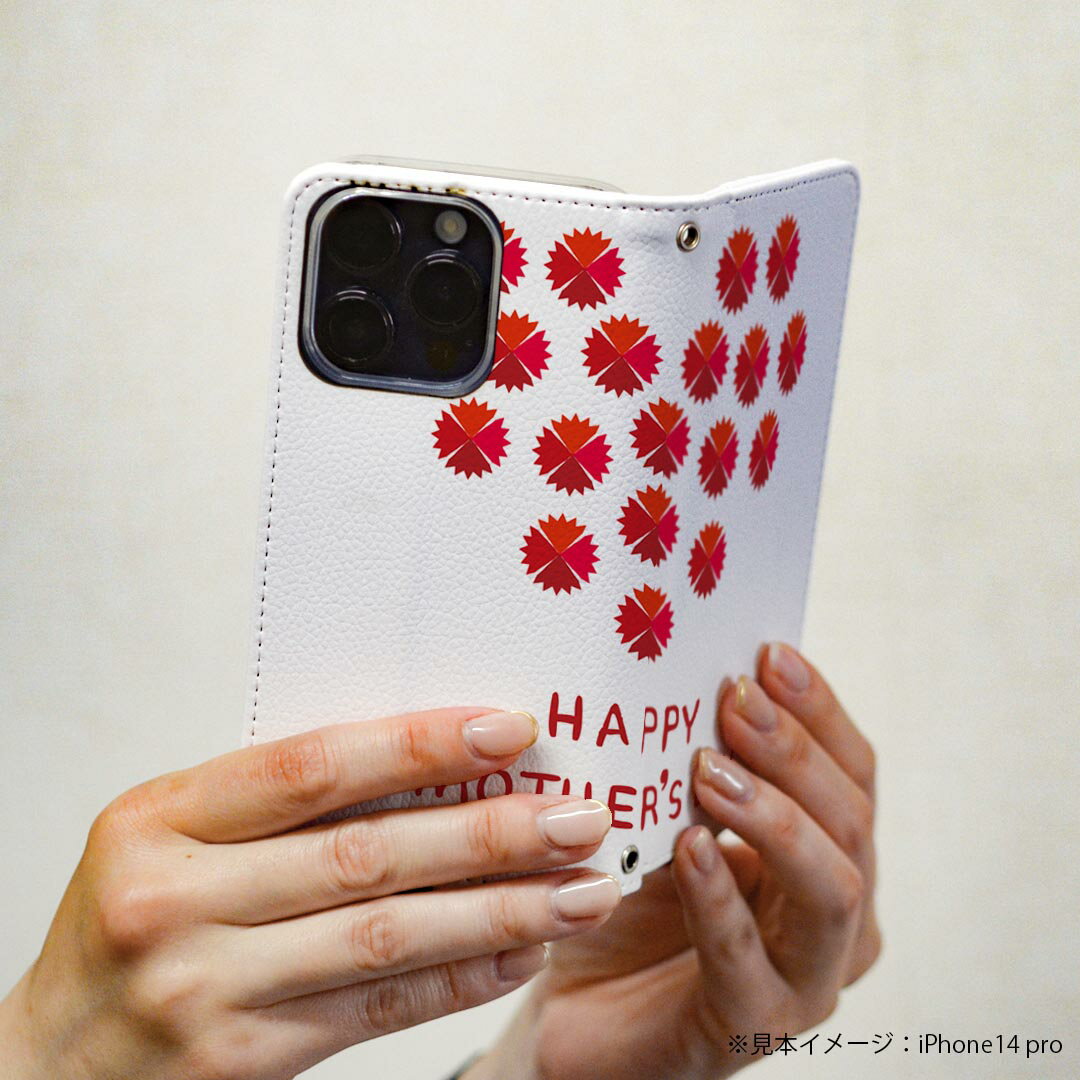 L-01K V30+ LG 専用 ケース カバー 手帳型 マグネット式 ピタッと閉まる レザーケース l01k カード収納 ポケット igcase 015280 母の日　バラ　花　母　カーネーション