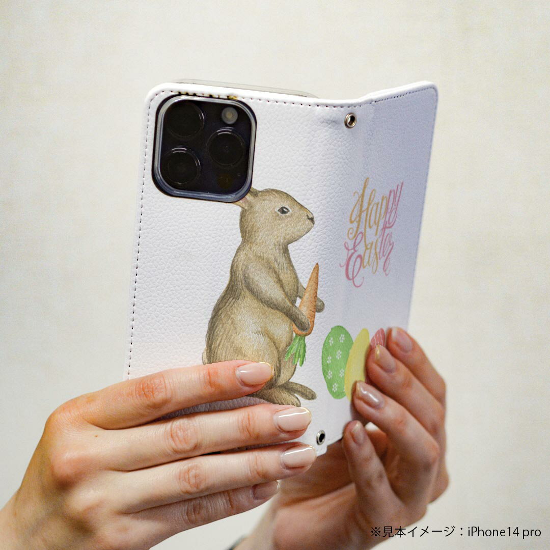 Pixel4 Google グーグル ピクセル4 pixel4 専用 ケース カバー 手帳型 マグネット式 ピタッと閉まる レザーケース カード収納 ポケット igcase 015391 1 イースター たまご とり うさぎ パステル