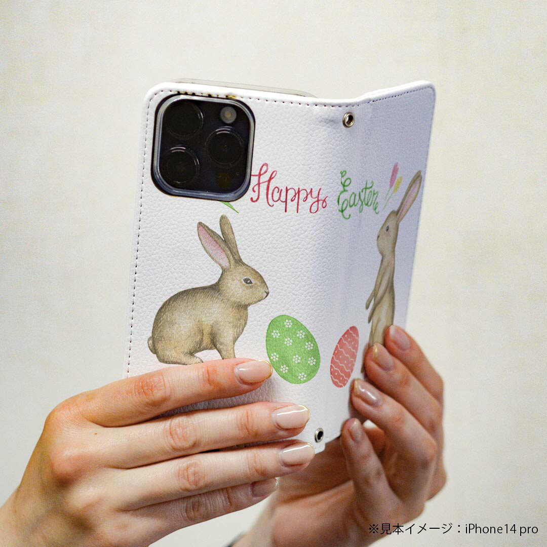 iPhone11Pro 5.8インチ 専用 ケース カバー 手帳型 マグネット式 ピタッと閉まる レザーケース iphone11pro カード収納 ポケット igcase 015393 1 イースター たまご とり うさぎ パステル