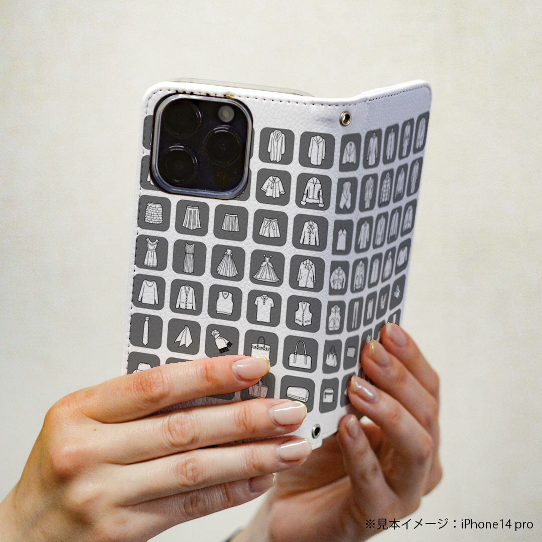 スマコレのGalaxy S20 5G SC-51A ギャラクシー 専用 ケース カバー 手帳型 マグネット式 ピタッと閉まる レザーケース sc51a カード収納 ポケット igcase 015527 服　モノクロ｜アングル3