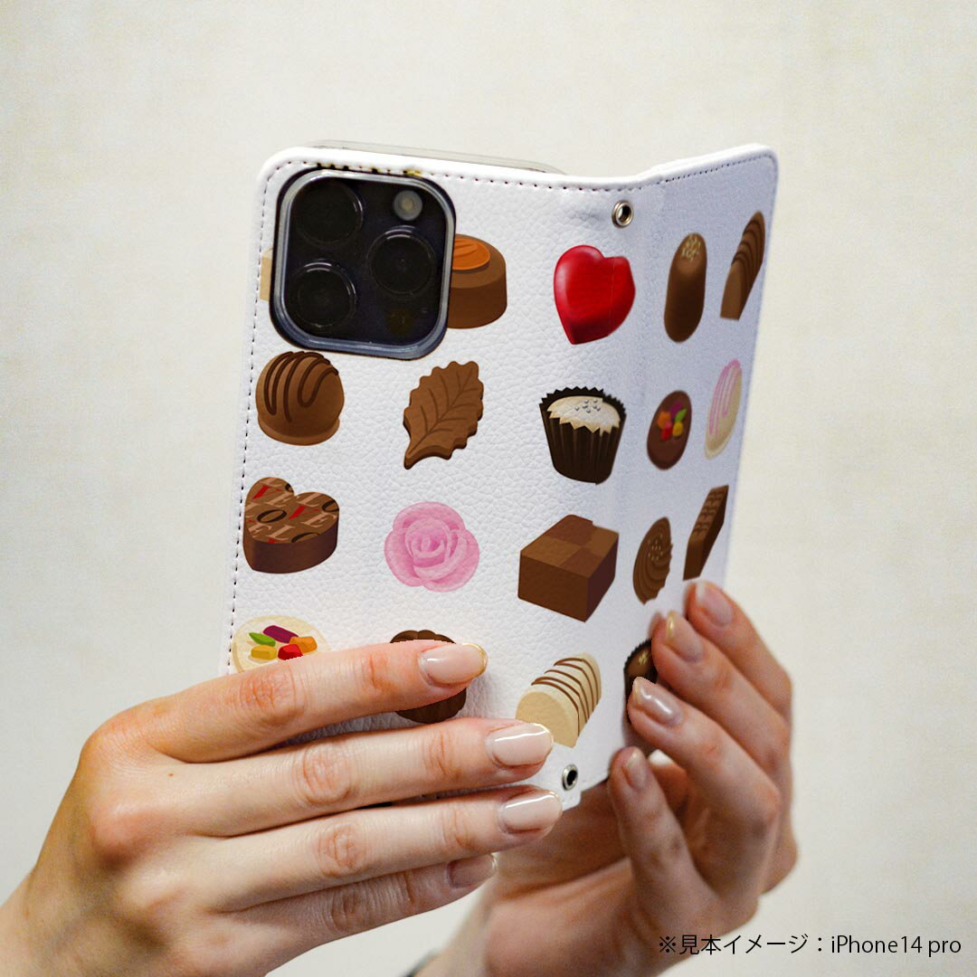 Xperia 1 III SO-51B エクスペリア so51b SOG03 共通対応 専用 ケース カバー 手帳型 マグネット式 ピタッと閉まる レザーケース カード収納 ポケット igcase 015621 チョコレート　お菓子　スイーツ