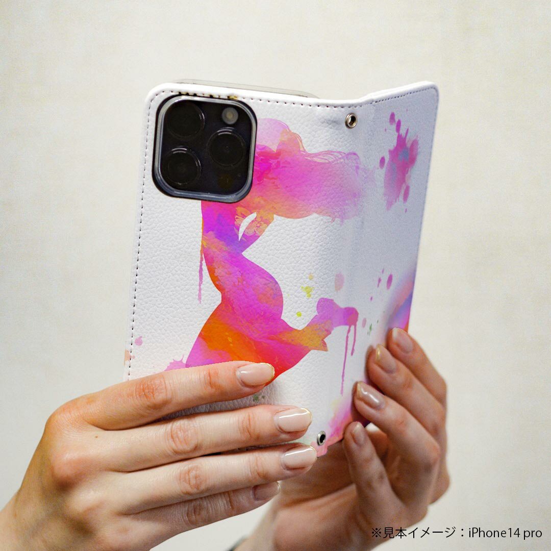 Xperia XZ2 SO-03K エクスペリア XZ2 専用 ケース カバー 手帳型 マグネット式 ピタッと閉まる レザーケース so03k カード収納 ポケット igcase 015663 女の人　妖精　カラフル