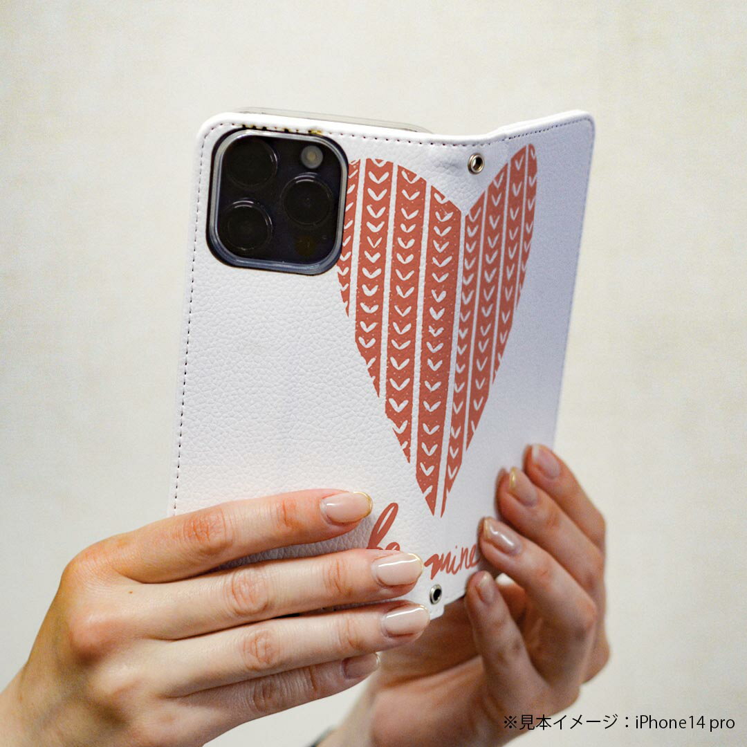 AQUOS R2 SH-03K アクオスR2 専用 ケース カバー 手帳型 マグネット式 ピタッと閉まる レザーケース sh03k カード収納 ポケット igcase 015721 ハート　かわいい　ストライプ