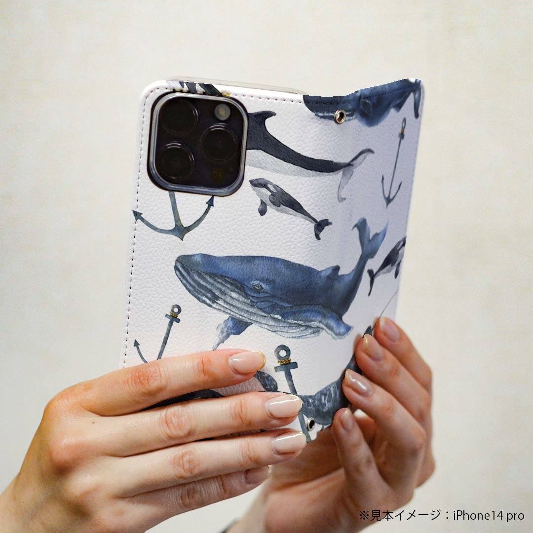 Galaxy Feel2 SC-02L ギャラクシー フィールツー 専用 ケース カバー 手帳型 マグネット式 ピタッと閉まる レザーケース sc02l カード収納 ポケット igcase 015837 魚　海　くじら　シャチ