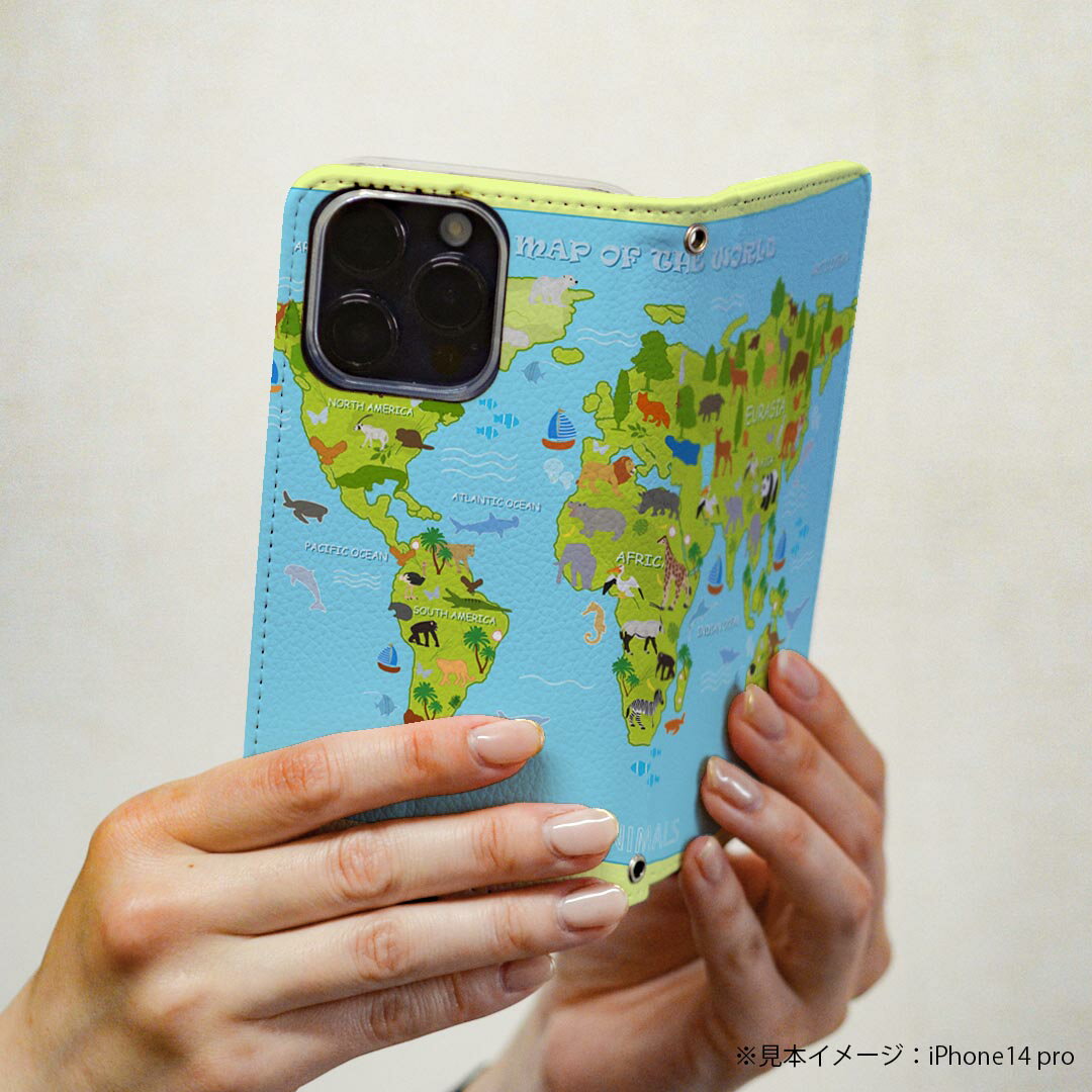 Xperia XZ1 SO-01K エクスペリア XZ1 専用 ケース カバー 手帳型 マグネット式 ピタッと閉まる レザーケース so01k カード収納 ポケット igcase 015952 世界地図　wordmap