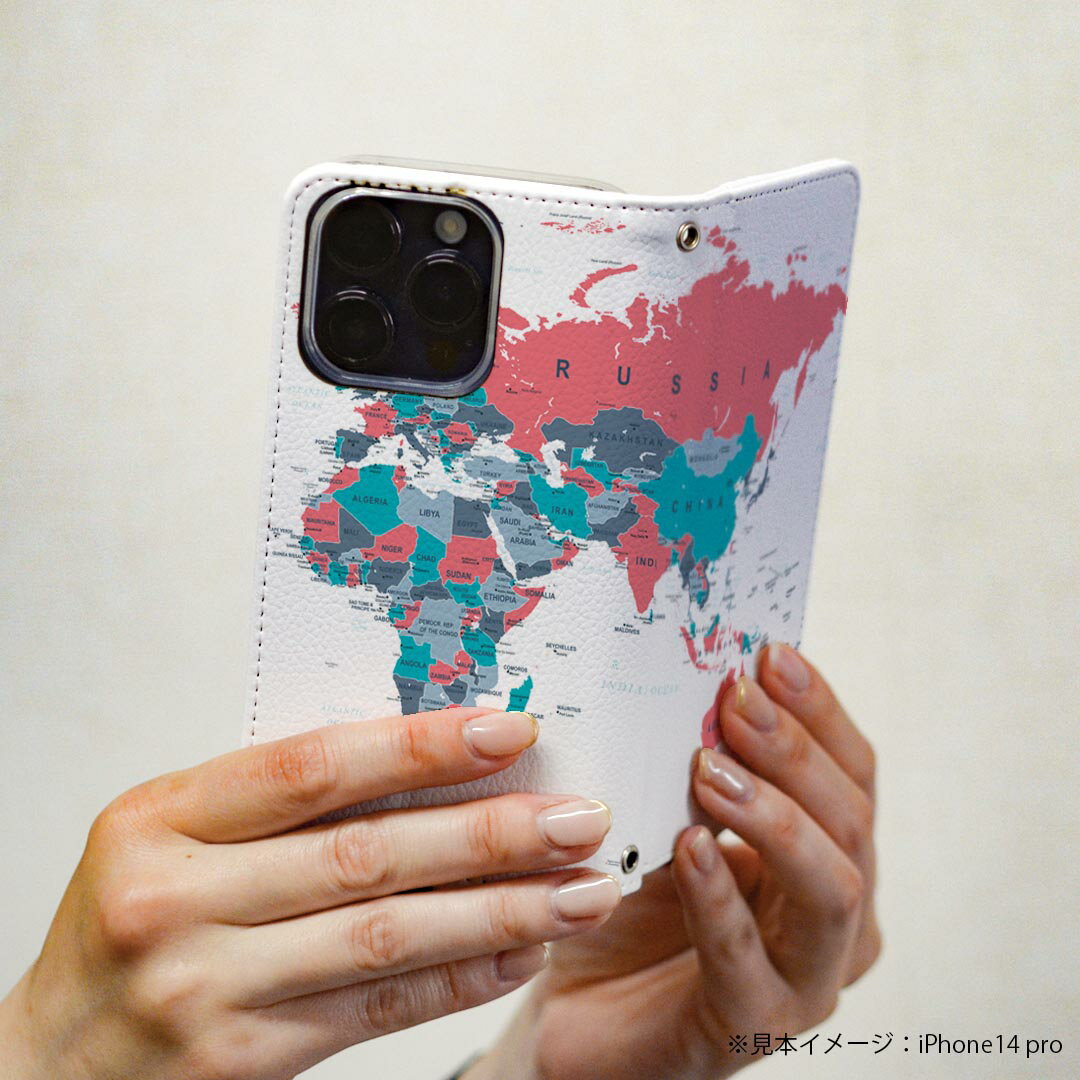 Galaxy S23 SC-51D SCG19 専用 ケース カバー 手帳型 マグネット式 ピタッと閉まる レザーケース sc51d カード収納 ポケット igcase 015954 世界地図　wordmap