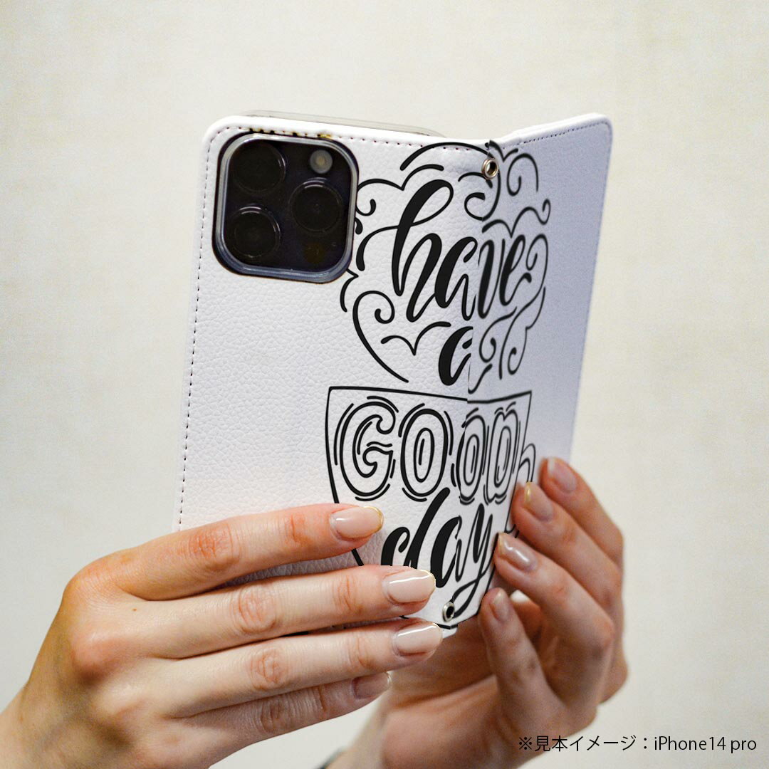 Galaxy A41 SC-41A ギャラクシー 専用 ケース カバー 手帳型 マグネット式 ピタッと閉まる レザーケース sc41a docomo ドコモ カード収納 ポケット igcase 016127 英語　カフェ　コーヒー