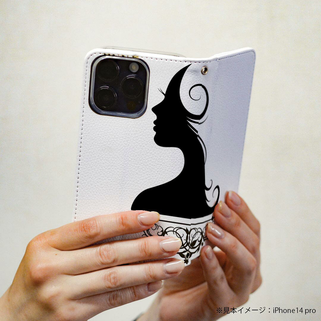 Galaxy S23 SC-51D SCG19 専用 ケース カバー 手帳型 マグネット式 ピタッと閉まる レザーケース sc51d カード収納 ポケット igcase 016243 女の人　イラスト