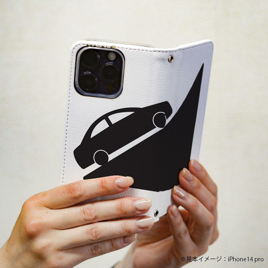 LGV33 Qua phone PX キュア フォン lgv33 専用 ケース カバー 手帳型 マグネット式 ピタッと閉まる レザーケース カード収納 ポケット igcase 016257 車　アイコン　モノクロ