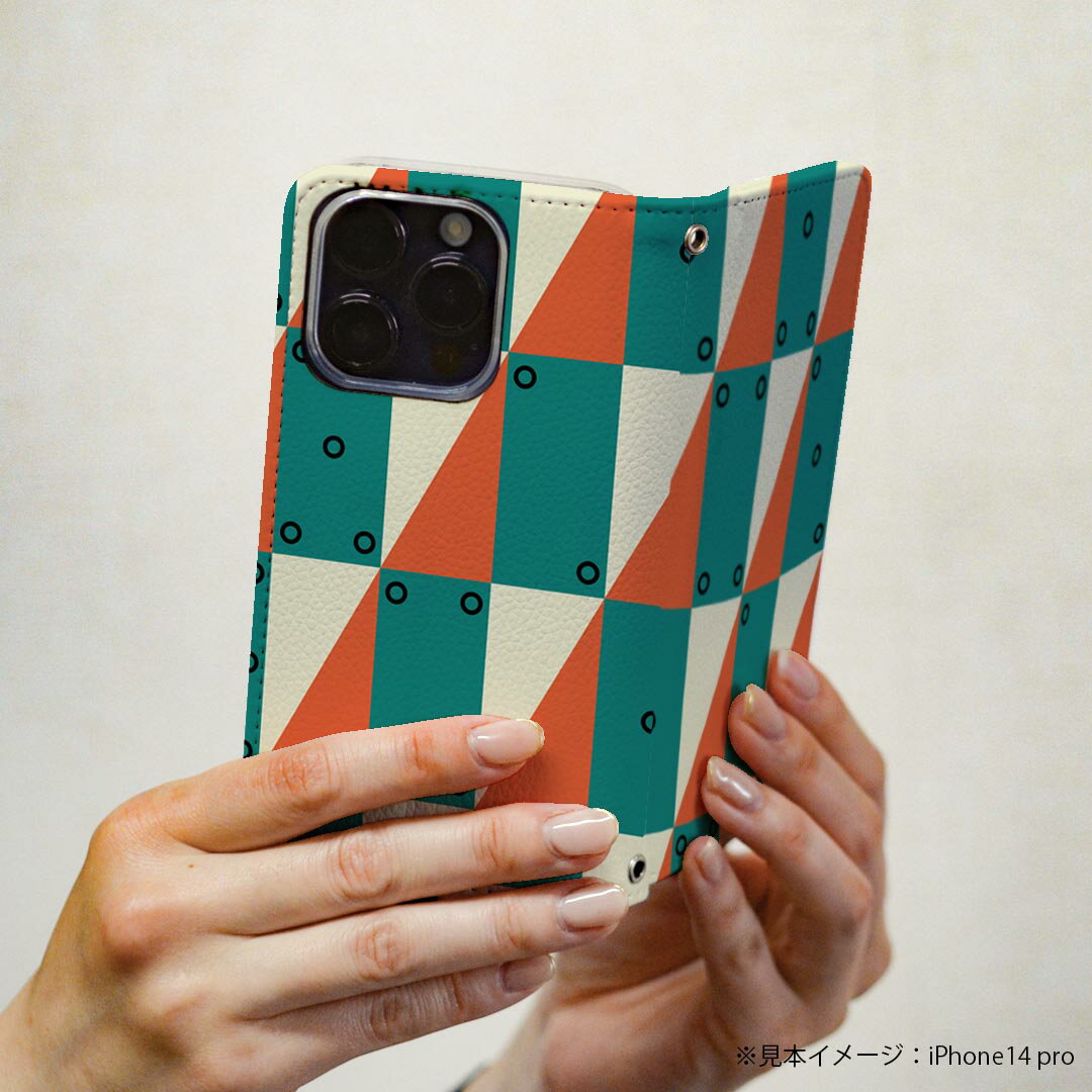 AQUOS R2 SH-03K アクオスR2 専用 ケース カバー 手帳型 マグネット式 ピタッと閉まる レザーケース sh03k カード収納 ポケット igcase 016297 模様　ブロック　カラフル