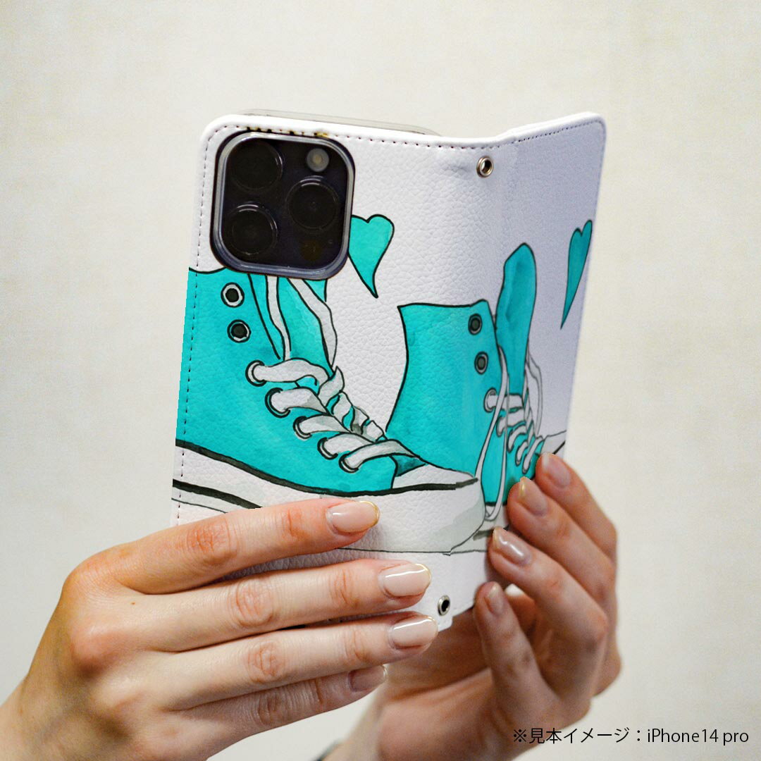 Galaxy A41 用 スマホカバー SC-41A / SCV48 共通対応 ケース カバー 手帳型 マグネット式 ピタッと閉まる レザーケース カード収納 ポケット 016313 靴　スニーカー