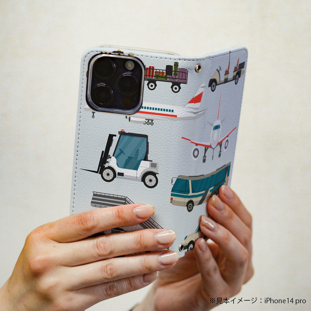 Xperia 10 VII 用 スマホカバー SO-52F / SOG16 / XQ-FE44 共通対応 ケース カバー 手帳型 マグネット式 ピタッと閉まる レザーケース カード収納 ポケット 016428 乗り物　飛行機　バス　トラック　車