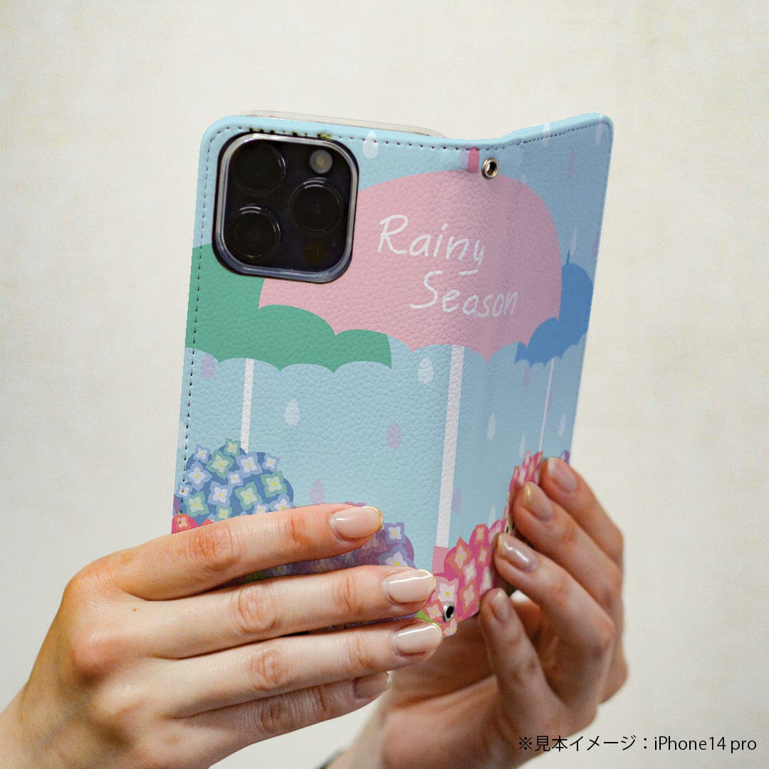 Galaxy S25 用 SC-51F / SCG31 (SM-S931) 共通対応 手帳型ケース カバーsx51f 手帳型 マグネット式 ピタッと閉まる レザーケース カード収納 ポケット igcase 016433 雨　傘　梅雨