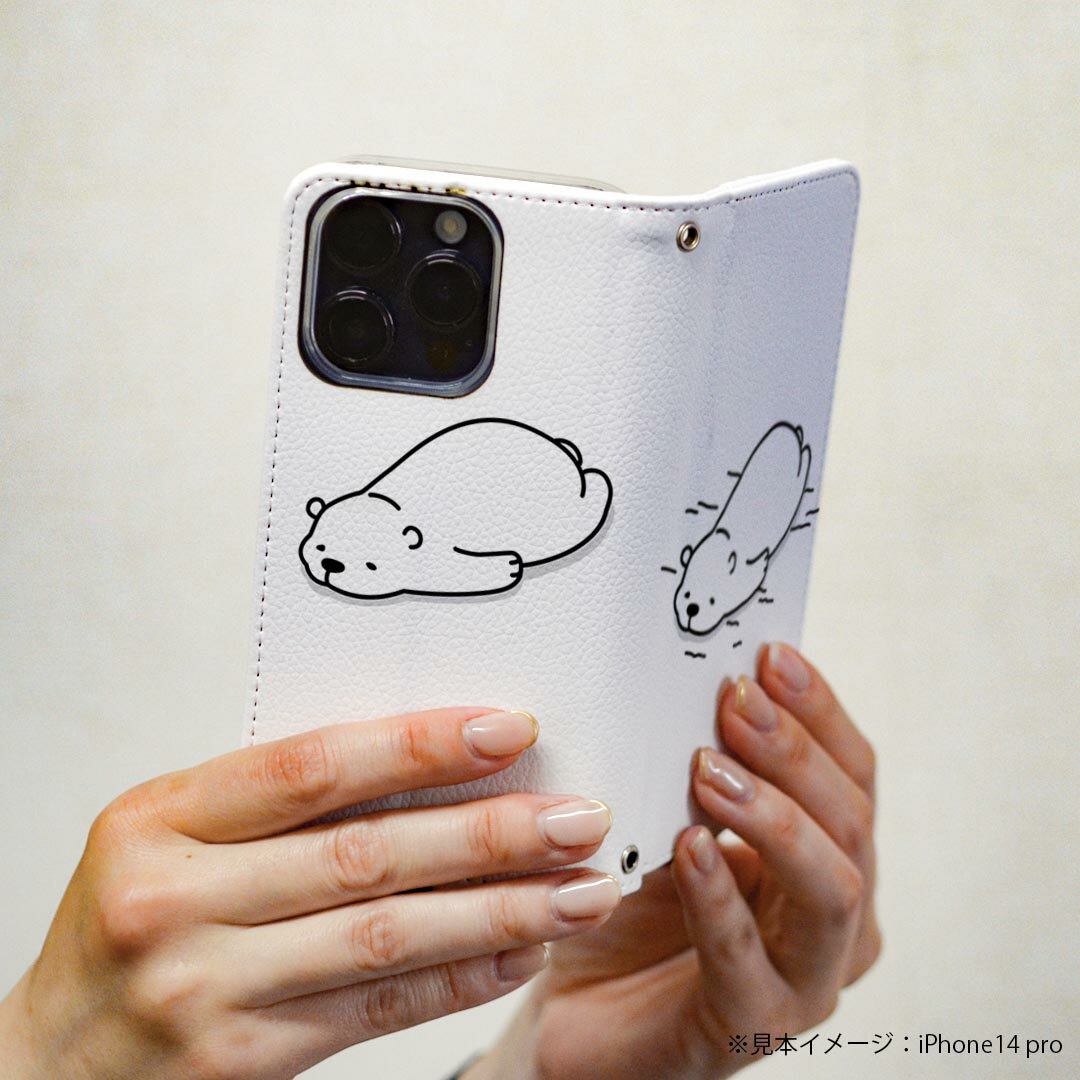 Google Pixel 8a 用 手帳型 ケース カバー ピクセル8a pixel8a 対応 ケース カバー 手帳型 マグネット式 ピタッと閉まる レザーケース カード収納 ポケット igcase 016436 シロクマ　動物