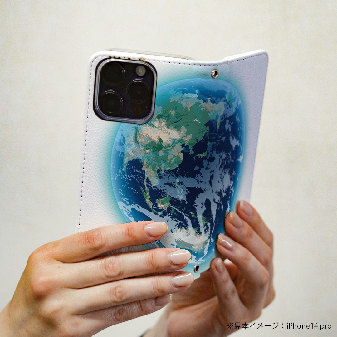 Xperia XZ2 Premium SO-04K 専用 ケース カバー 手帳型 マグネット式 ピタッと閉まる レザーケース so04k カード収納 ポケット igcase 016466 地球　月の満ち欠け　宇宙