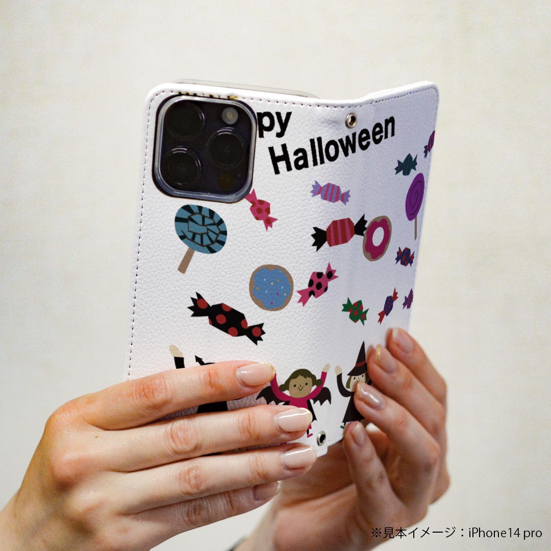 iPhoneSE ケース 第2世代 / 第3世代 iPhone 7 / iPhone 8 共通対応 アイフォーン 専用 ケース カバー 手帳型 マグネット式 ピタッと閉まる レザーケース sc02k カード収納 ポケット igcase 017460 ハロウィン　かわいい 仮装　かわいい　お菓子