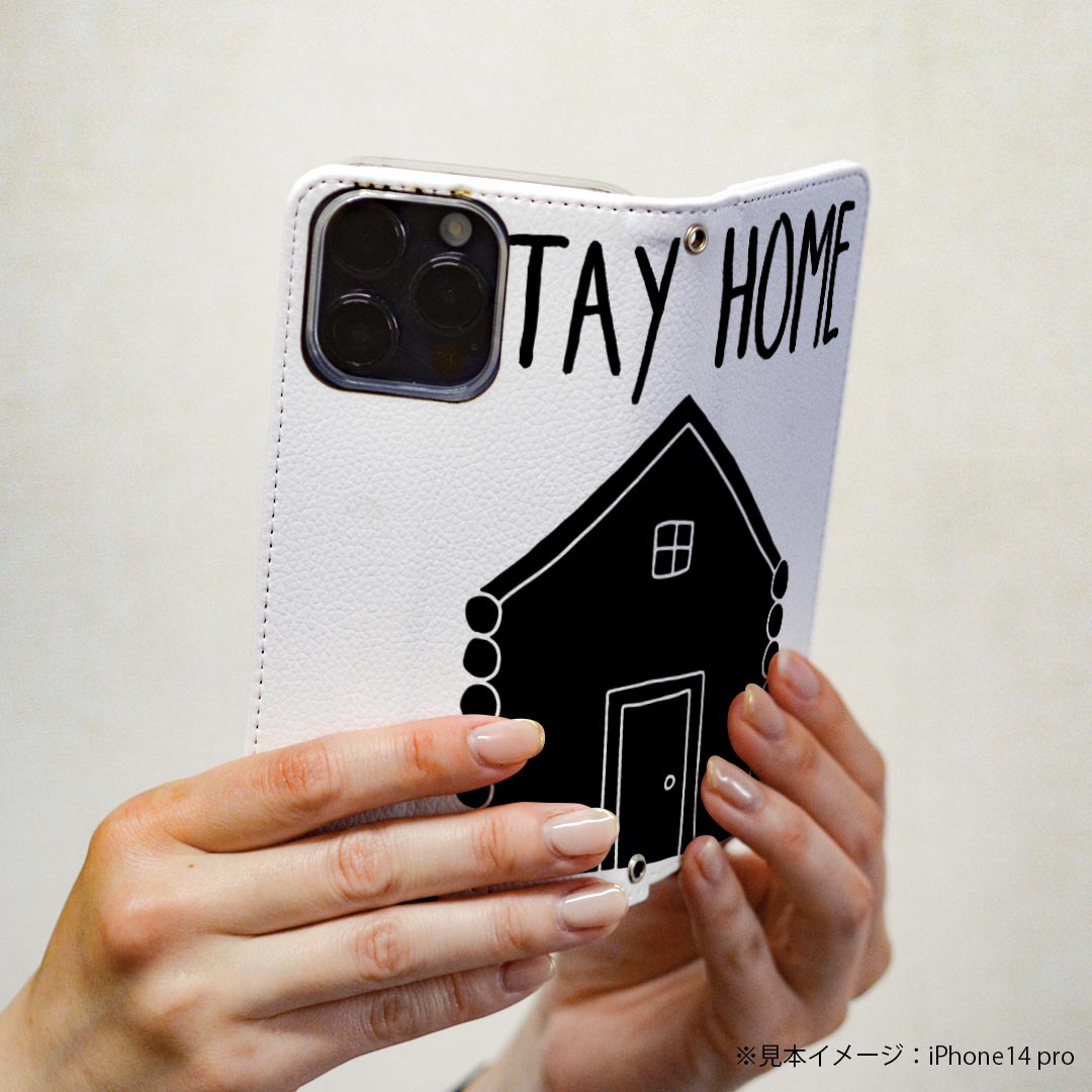 Galaxy S23 SC-51D SCG19 専用 ケース カバー 手帳型 マグネット式 ピタッと閉まる レザーケース sc51d カード収納 ポケット igcase 017526 メッセージ stay home 家