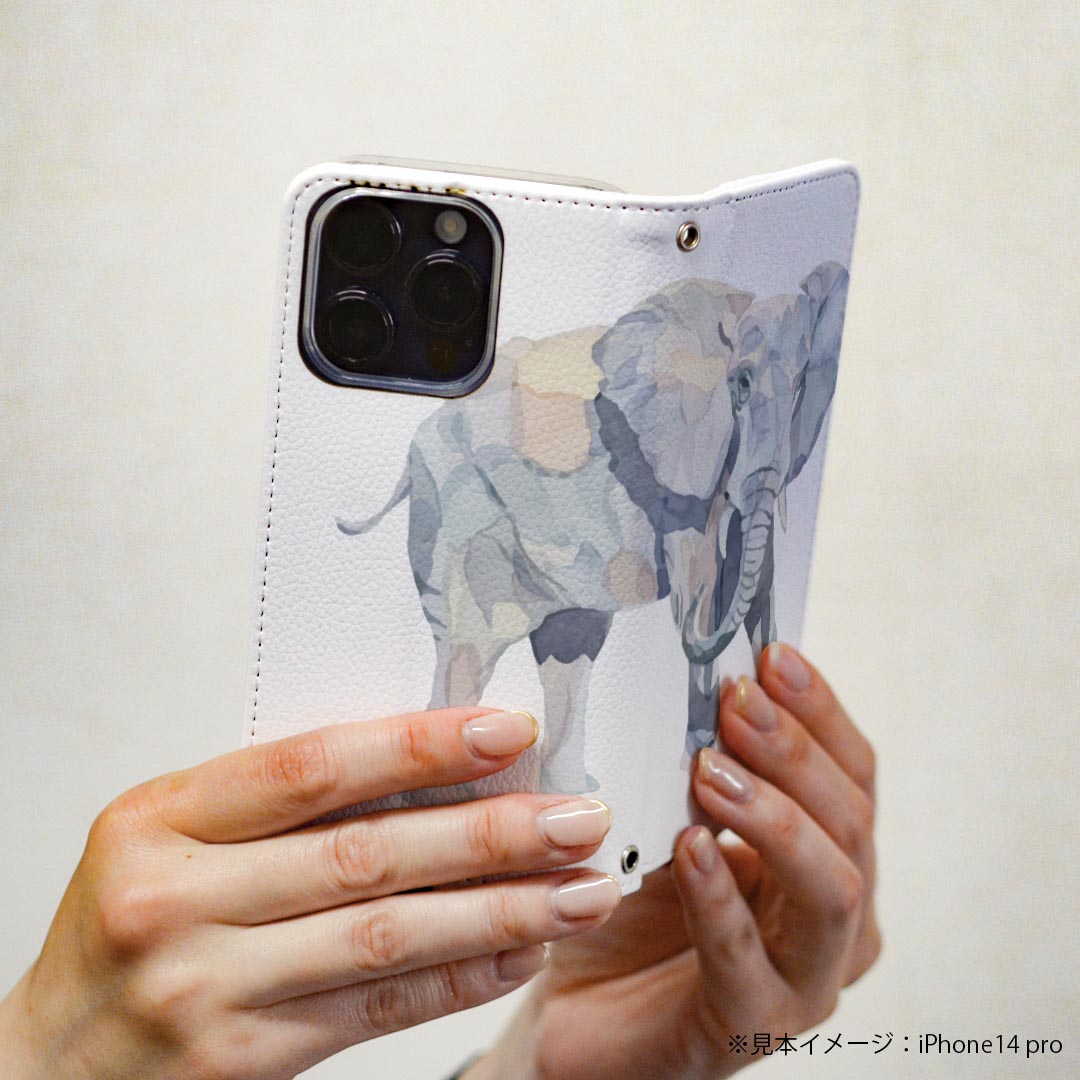 Xperia XZ2 SO-03K エクスペリア XZ2 専用 ケース カバー 手帳型 マグネット式 ピタッと閉まる レザーケース so03k カード収納 ポケット igcase 017544 ゾウ　像　アニマル