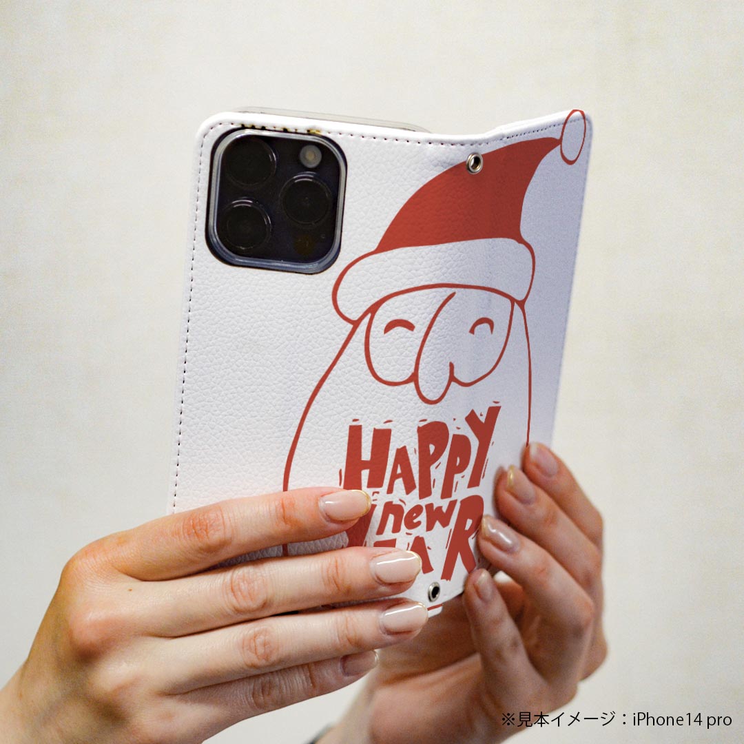iPhone XR iPhone 10r アイフォーン エックスアール テンアール 専用 ケース カバー 手帳型 マグネット式 ピタッと閉まる レザーケース iphonexr カード収納 ポケット igcase 017673 クリスマス サンタ　赤　クリスマス
