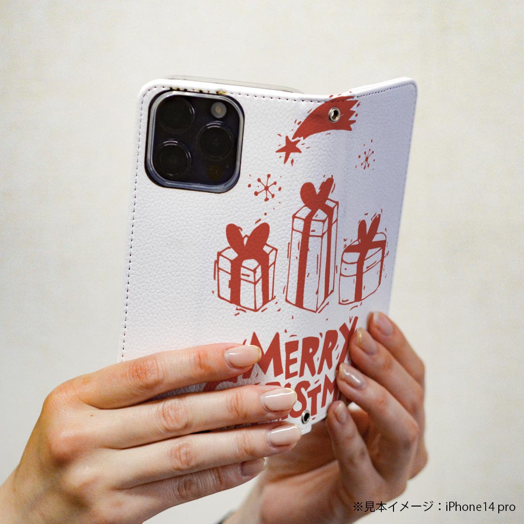 Xperia 10 V SO-52D / SOG11 / A302SO / XQ-DC44 エクスペリア 専用 ケース カバー 手帳型 マグネット式 ピタッと閉まる レザーケース so52d カード収納 ポケット igcase 017674 クリスマス クリスマス　プレゼント　赤