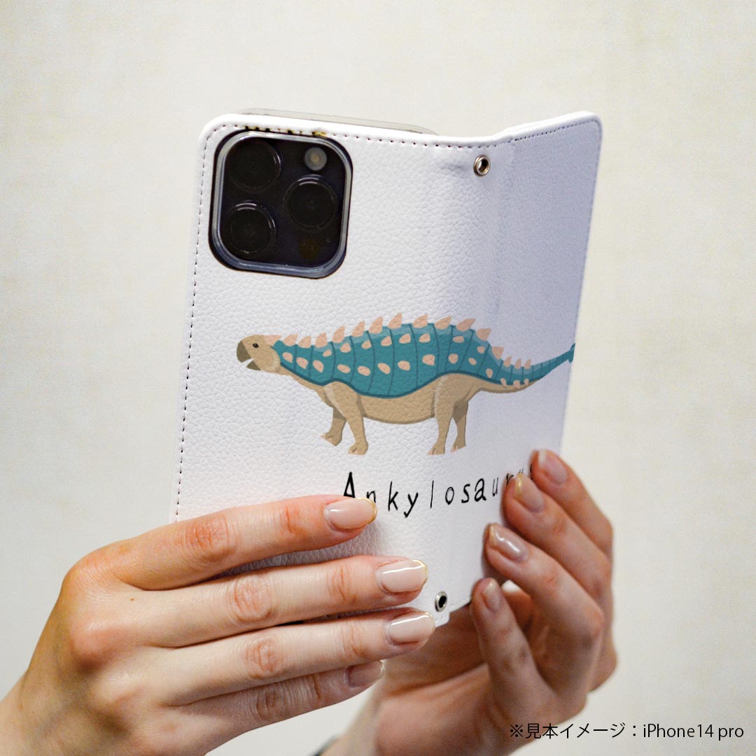 Galaxy S20 5G SCG01 ギャラクシー 専用 ケース カバー 手帳型 マグネット式 ピタッと閉まる レザーケース sc02k カード収納 ポケット igcase 017691 恐竜 アンキロサウルス　Ankylosaurus　恐竜