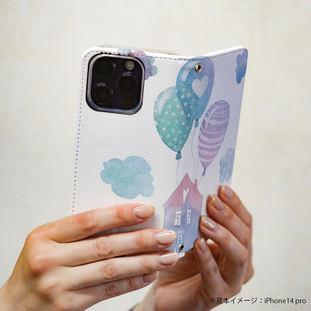 Xperia XZ2 Premium SO-04K 専用 ケース カバー 手帳型 マグネット式 ピタッと閉まる レザーケース so04k カード収納 ポケット igcase 017798 梅雨 梅雨　雨の家　雲　風船