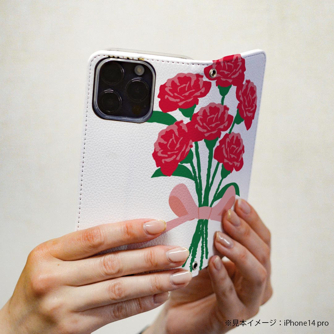 LG V60 ThinQ 5G L-51A 専用 ケース カバー 手帳型 l51a マグネット式 ピタッと閉まる レザーケース カード収納 ポケット igcase 017801 母の日 カーネーション　母の日