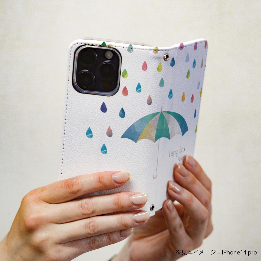 AQUOS R SHV39 アクオス R au エーユー 専用 ケース カバー 手帳型 マグネット式 ピタッと閉まる レザーケース カード収納 ポケット igcase 017808 梅雨 傘　雨　梅雨　rainy