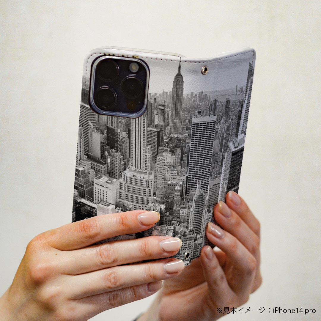 Galaxy S23 Ultra SC-52D SCG20 用 ケース カバー 手帳型 マグネット式 ピタッと閉まる レザーケース sc52d カード収納 ポケット 018327 写真 都会 ニューヨーク