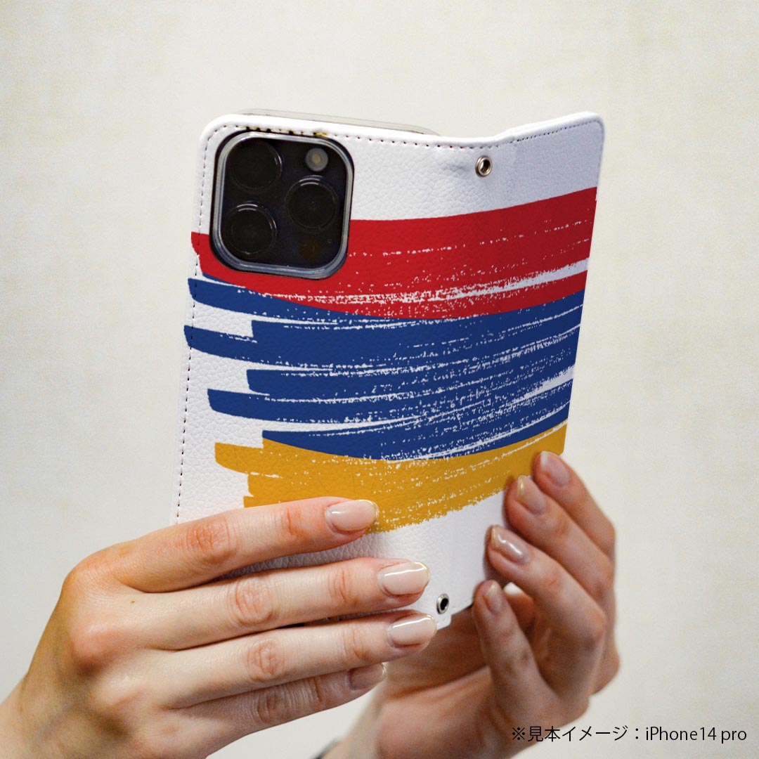 Xperia 10 III エクスペリア SO-52B SOG04 共通対応 専用 ケース カバー 手帳型 マグネット式 ピタッと閉まる レザーケース so52b カード収納 ポケット igcase 018386 国旗 armenia アルメニア