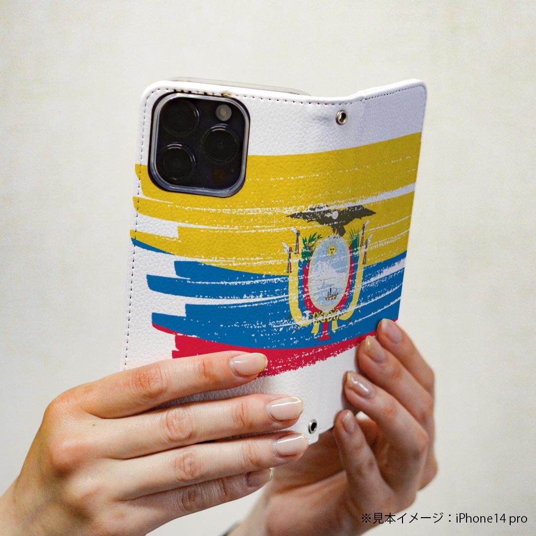 Xperia 10 V SO-52D / SOG11 / A302SO / XQ-DC44 エクスペリア 専用 ケース カバー 手帳型 マグネット式 ピタッと閉まる レザーケース so52d カード収納 ポケット igcase 018436 国旗 ecuador エクアドル