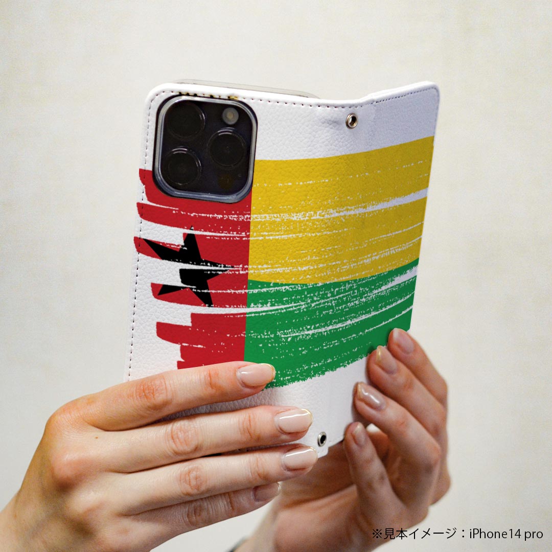 arrows NX F-01K アローズ NX 専用 ケース カバー 手帳型 マグネット式 ピタッと閉まる レザーケース f01k カード収納 ポケット igcase 018462 国旗 guinea-bissau ギニアビサウ