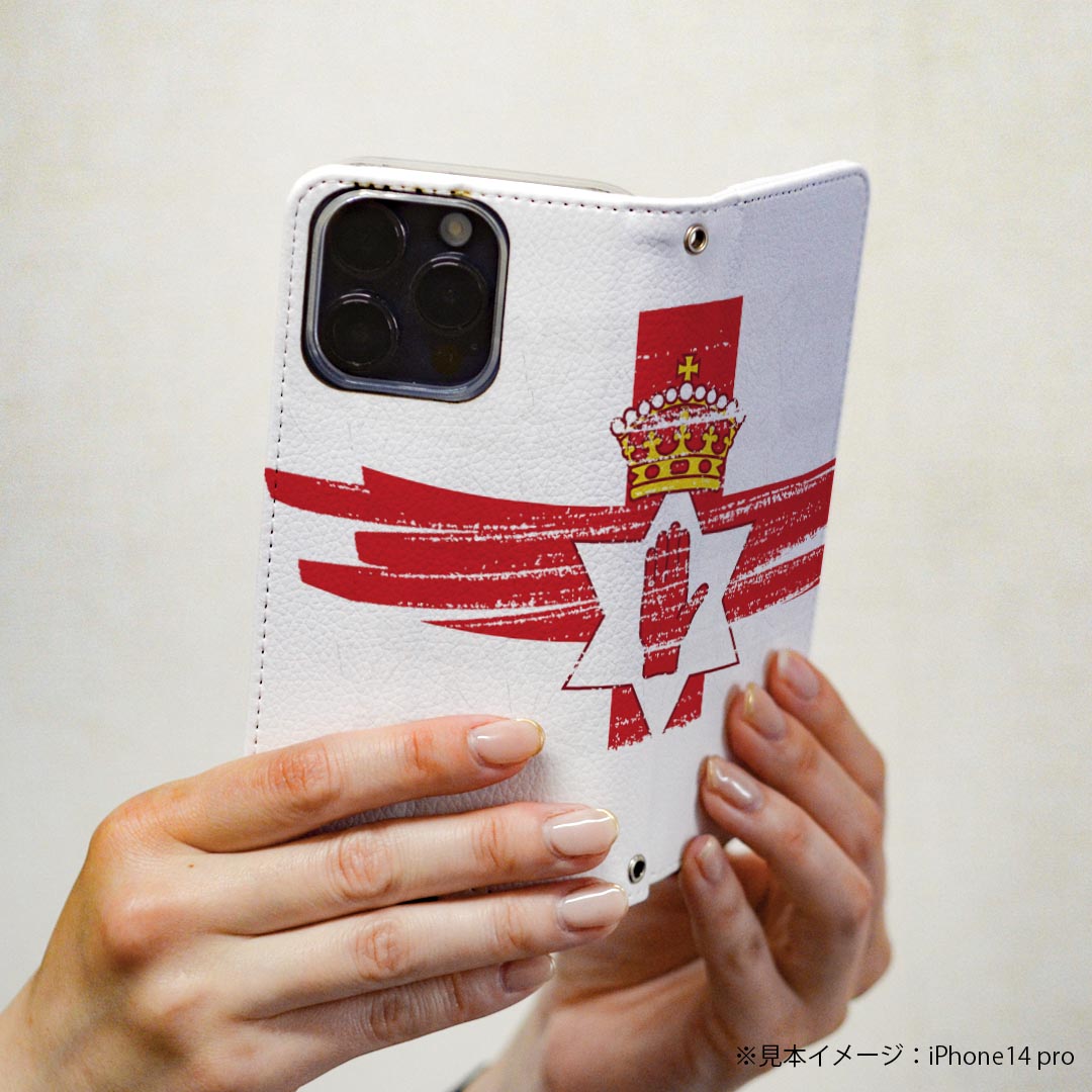 AQUOS wish5 用 スマホカバー SH-52F / SH-M32 共通対応 エクスペリア 手帳型 マグネット式 ピタッと閉まる レザーケース カード収納 ポケット igcase 018527 northern-ireland 北アイルランド