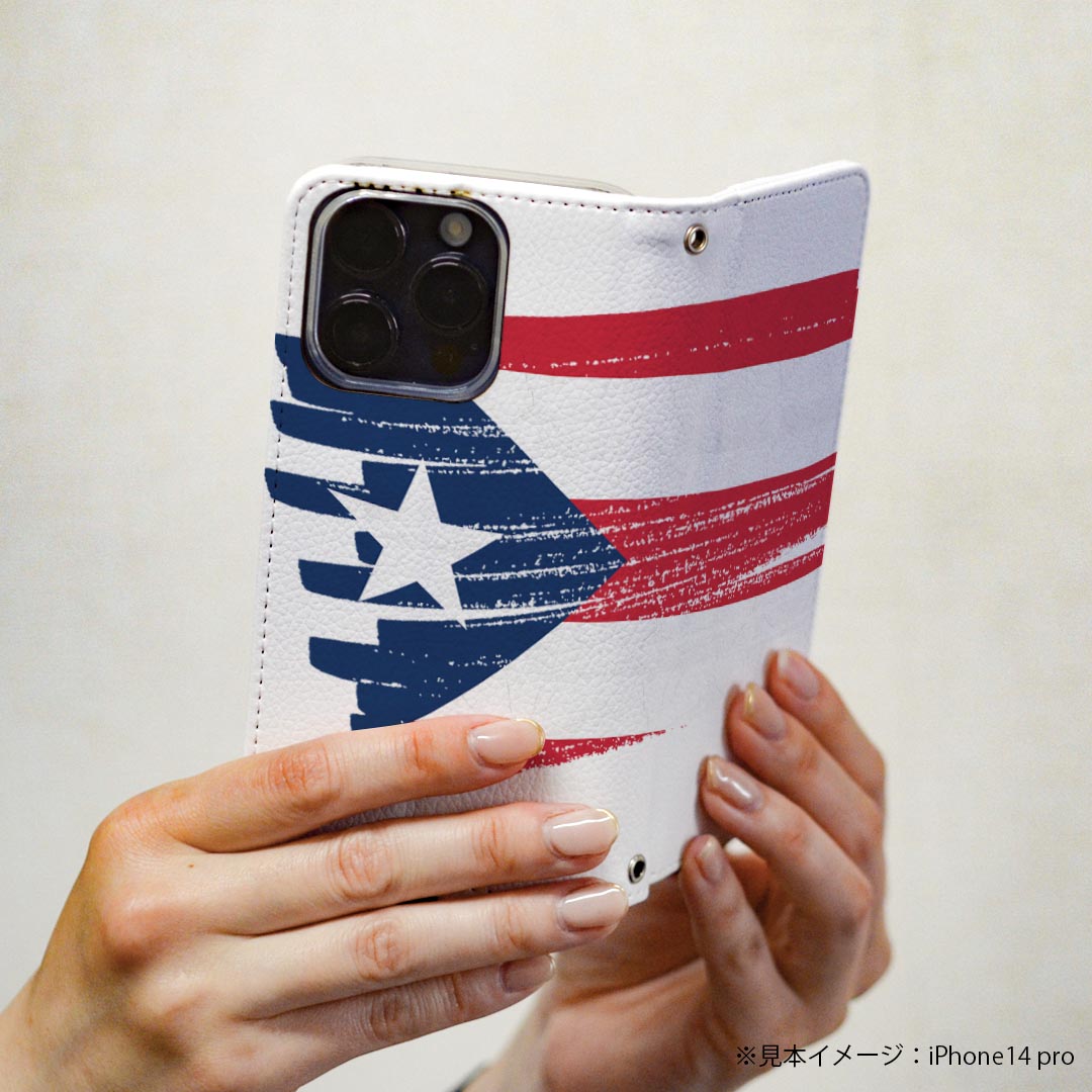 AQUOS zero6 SHG04 A102SH SH-RM18 2021 モデル 専用 ケース カバー 手帳型 マグネット式 ピタッと閉まる レザーケース カード収納 ポケット igcase 018540 国旗 puerto-rico プエルトリコ