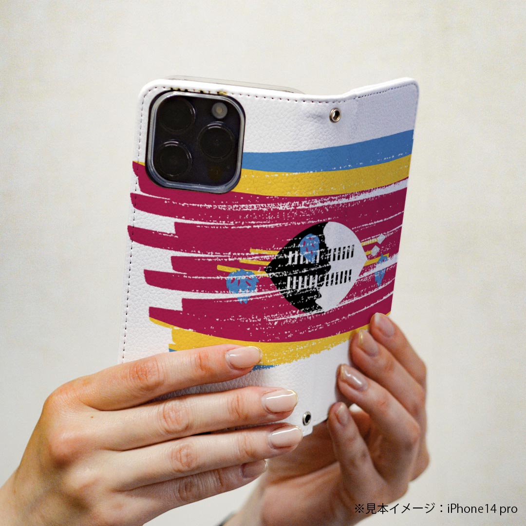 Xperia 10 IV SO-52C SOG07 共通対応 専用 ケース カバー 手帳型 マグネット式 ピタッと閉まる レザーケース so52c カード収納 ポケット igcase 018571 国旗 swaziland スワジランド