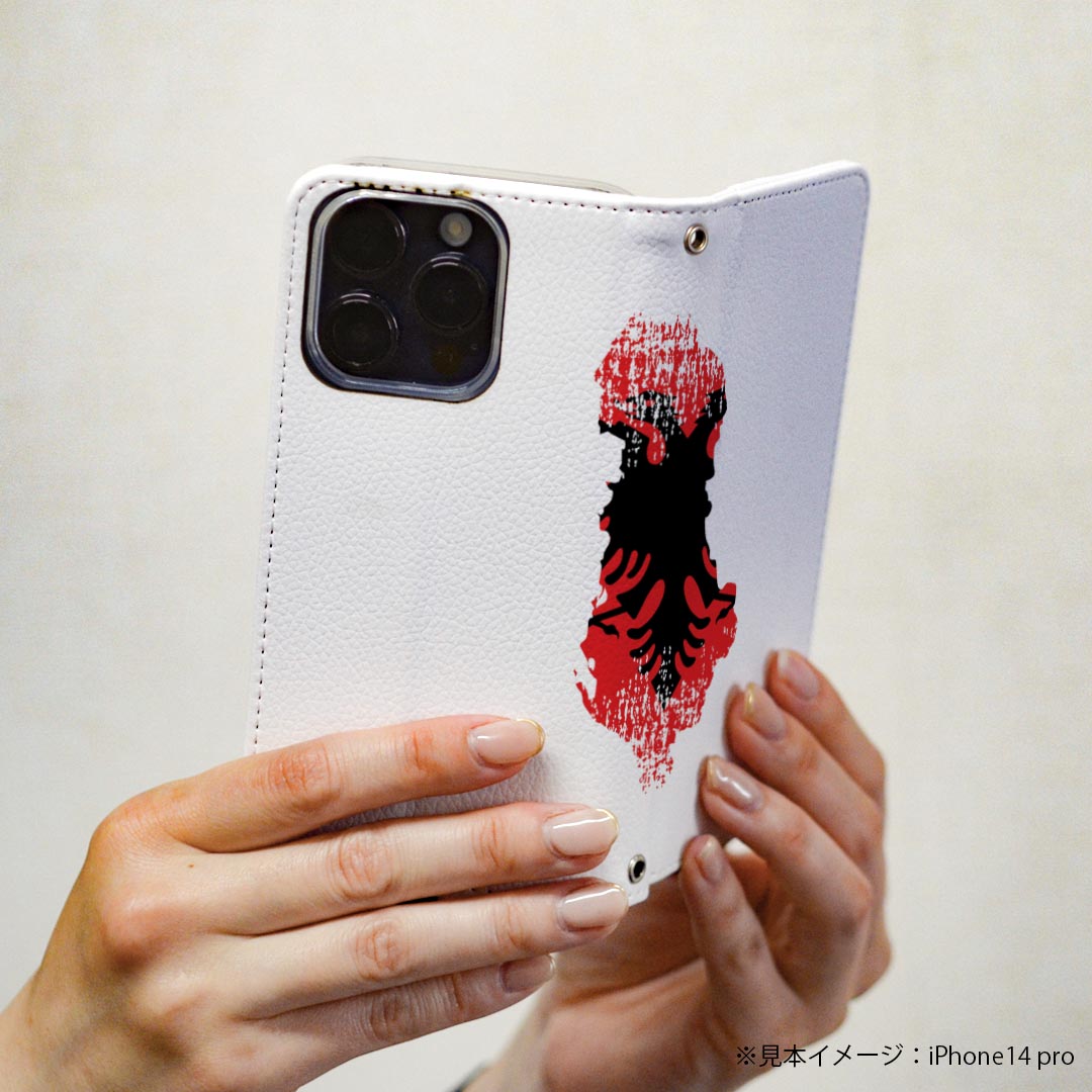 Galaxy S9 SC-02K ギャラクシー 専用 ケース カバー 手帳型 マグネット式 ピタッと閉まる レザーケース sc02k カード収納 ポケット igcase 018755 国旗 albania アルバニア